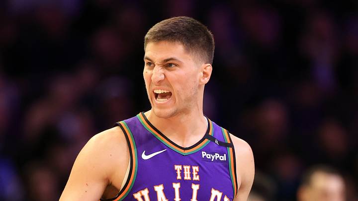 Phoenix, Arizona, USA; Phoenix Suns guard Collin Gillespie (12) against the Sacramento Kings at Footprint Center on Mar 14, 2025. Phoenix, Arizona, USA; Phoenix Suns guard Collin Gillespie (12) against the Sacramento Kings at Footprint Center on Mar 14, 2025.
