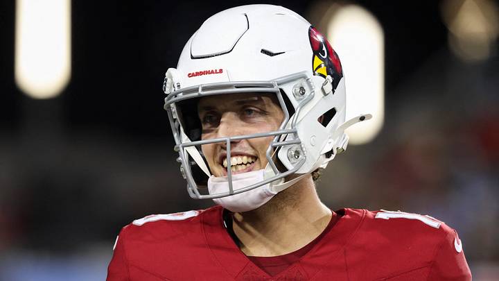 Aug 6, 2026; Canton, Ohio, USA; Arizona Cardinals quarterback Carson Beck (19) reacts during the game against the Carolina Panthers at Tom Benson Hall of Fame Stadium. Mandatory Credit: Charles LeClaire-Imagn Images Aug 6, 2026; Canton, Ohio, USA; Arizona Cardinals quarterback Carson Beck (19) reacts during the game against the Carolina Panthers at Tom Benson Hall of Fame Stadium. Mandatory Credit: Charles LeClaire-Imagn Images