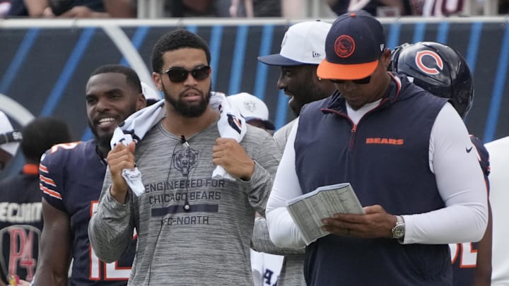 There will be no sitting it out for Caleb Williams in Sunday night's game like he did in the first preseason game. There will be no sitting it out for Caleb Williams in Sunday night's game like he did in the first preseason game.