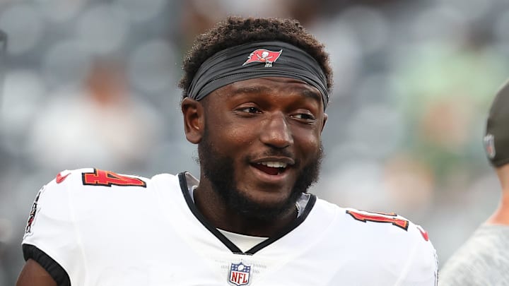 Tampa Bay Buccaneers wide receiver Chris Godwin (14) before the game against the New York Jets. Tampa Bay Buccaneers wide receiver Chris Godwin (14) before the game against the New York Jets.
