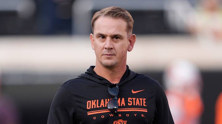 Oklahoma State coach Eric Morris stands on the field before a college football game between the Oklahoma State Cowboys (OSU) and the Colorado Buffaloes at Boone Pickens Stadium in Stillwater, Okla., Saturday, Oct. 24, 2026. Oklahoma State coach Eric Morris stands on the field before a college football game between the Oklahoma State Cowboys (OSU) and the Colorado Buffaloes at Boone Pickens Stadium in Stillwater, Okla., Saturday, Oct. 24, 2026.