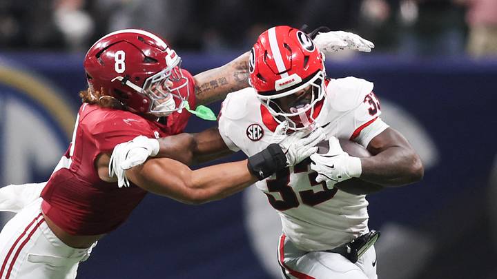 Georgia Football RB Chauncey Bowens against Alabama. Georgia Football RB Chauncey Bowens against Alabama.