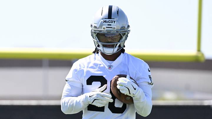 May 20, 2026; Henderson, NV, USA; Las Vegas Raiders cornerback Jermod McCoy (28) practices during organized team activities at Intermountain Health Performance Center. Mandatory Credit: Candice Ward-Imagn Images May 20, 2026; Henderson, NV, USA; Las Vegas Raiders cornerback Jermod McCoy (28) practices during organized team activities at Intermountain Health Performance Center. Mandatory Credit: Candice Ward-Imagn Images