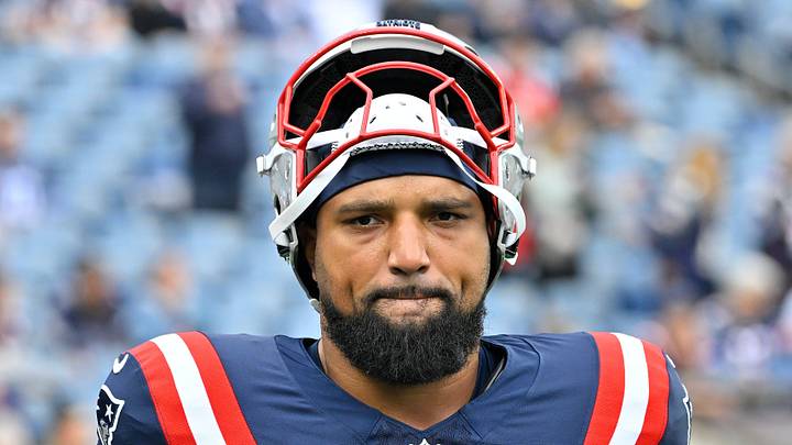 September 20, 2026; Foxborough, Massachusetts, USA; New England Patriots defensive tackle DaQuan Jones (99) looks on before a game against the Pittsburgh Steelers at Gillette Stadium. Mandatory Credit: Eric Canha-Imagn Images
