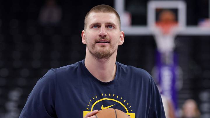 Apr 1, 2026; Salt Lake City, Utah, USA;  Denver Nuggets center Nikola Jokić (15) before the game against the Utah Jazz at Delta Center. Mandatory Credit: Chris Nicoll-Imagn Images