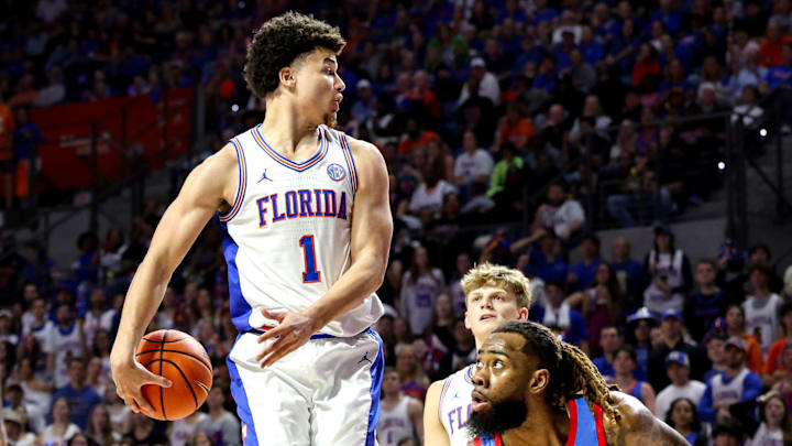 Walter Clayton Jr. shined with a 23-point, eight-rebound effort in his final appearance at Exactech Arena with the Florida Gators. Walter Clayton Jr. shined with a 23-point, eight-rebound effort in his final appearance at Exactech Arena with the Florida Gators.