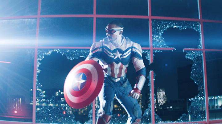 Falcon/Sam Wilson (Anthony Mackie) in Marvel Studios’ THE FALCON AND THE WINTER SOLDIER. Photo courtesy of Marvel Studios. ©Marvel Studios 2021. All Rights Reserved.