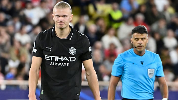 Erling Haaland has now scored three of Man City's four Champions League goals this season.