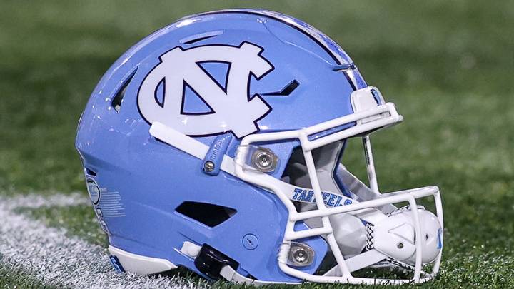 Oct 28, 2023; Atlanta, Georgia, USA; A detailed view of a North Carolina Tar Heels helmet on the field before a game against the Georgia Tech Yellow Jackets at Bobby Dodd Stadium at Hyundai Field. Mandatory Credit: Brett Davis-USA TODAY Sports Oct 28, 2023; Atlanta, Georgia, USA; A detailed view of a North Carolina Tar Heels helmet on the field before a game against the Georgia Tech Yellow Jackets at Bobby Dodd Stadium at Hyundai Field. Mandatory Credit: Brett Davis-USA TODAY Sports