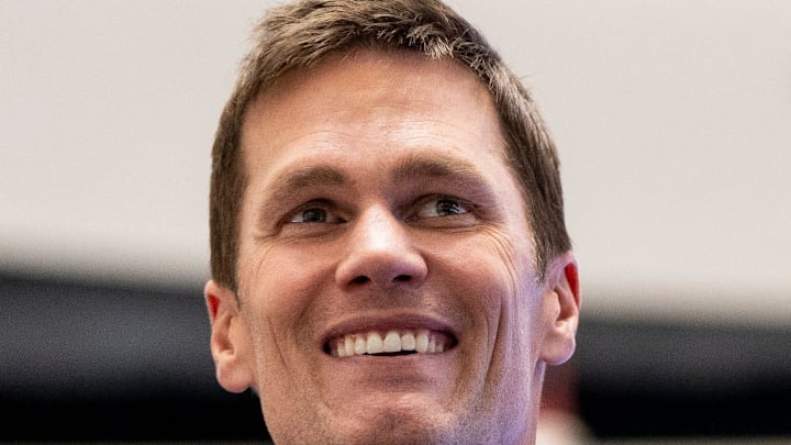 Tom Brady appears at American Dream for the grand opening of Card Vault by Tom Brady, a sports card and memorabilia retailer, East Rutherford, Friday, Apr. 11, 2025.