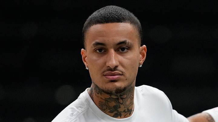 Milwaukee Bucks forward Kyle Kuzma (18) during warmups prior to the game against the Brooklyn Nets at Fiserv Forum on Apr 10, 2026.