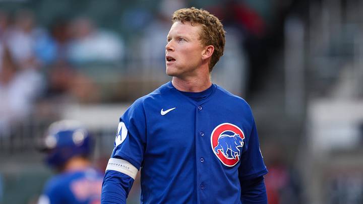 Chicago Cubs center fielder Pete Crow-Armstrong (4) reacts