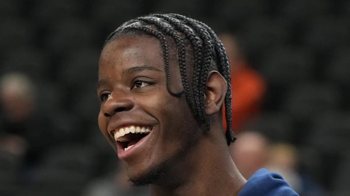 Mar 18, 2026; Greenville, SC, USA; North Carolina Tar Heels forward Caleb Wilson (8) during a practice session ahead of the first round of the men's 2026 NCAA Tournament at Bon Secours Wellness Arena. Mandatory Credit: Bob Donnan-Imagn Images