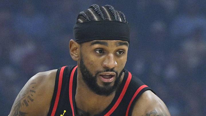 Atlanta Hawks guard Nickeil Alexander-Walker (7) brings the ball up court against the Cleveland Cavaliers in the first quarter at Rocket Arena on April 8, 2026.
