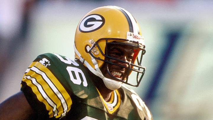 Green Bay Packers defensive back LeRoy Butler in 1996 against the Tampa Bay Buccaneers; USA TODAY Sports