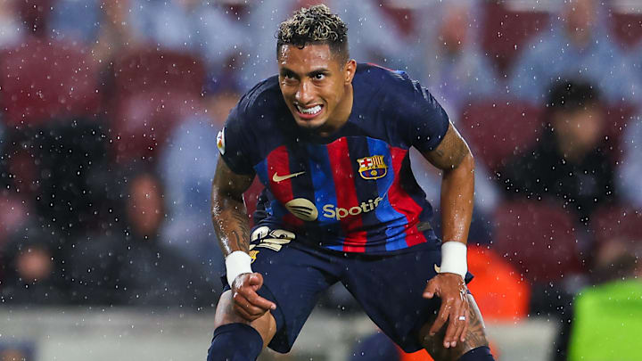 Raphinha in action for Barcelona against Real Betis