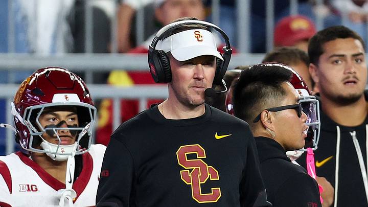 Oct 10, 2026; University Park, Pennsylvania, USA; Southern California Trojans head coach Lincoln Riley looks on from the sideline during the first quarter against the Penn State Nittany Lions at West Shore Home Field at Beaver Stadium. Oct 10, 2026; University Park, Pennsylvania, USA; Southern California Trojans head coach Lincoln Riley looks on from the sideline during the first quarter against the Penn State Nittany Lions at West Shore Home Field at Beaver Stadium.