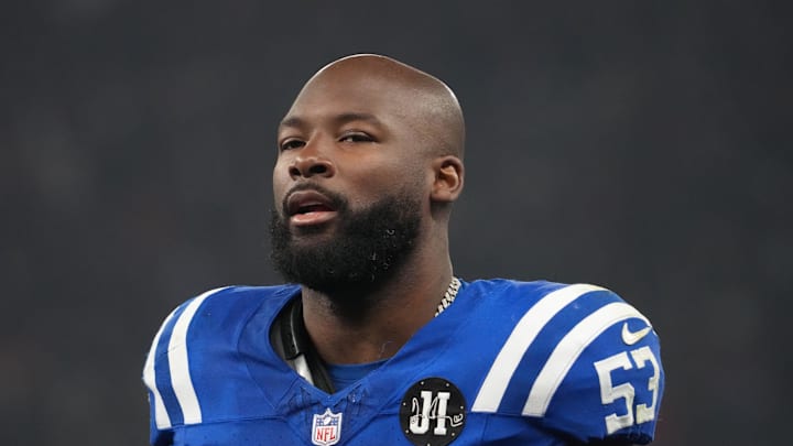 Indianapolis Colts linebacker Germaine Pratt on the sidelines Indianapolis Colts linebacker Germaine Pratt on the sidelines