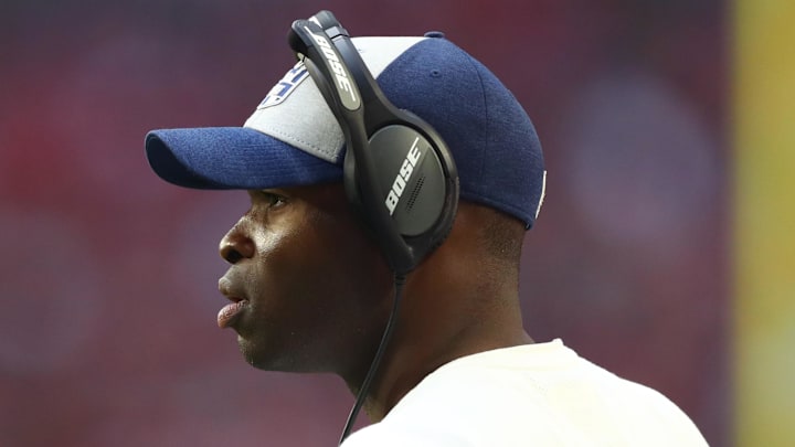 Carolina Panthers defensive coordinator Ejiro Evero