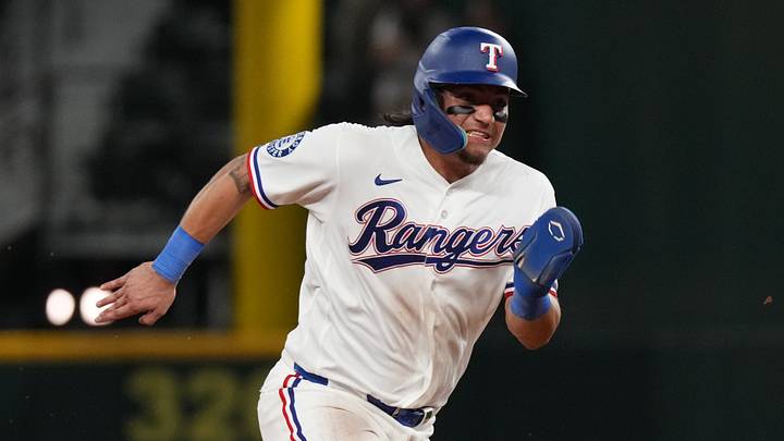 Texas Rangers left fielder Alejandro Osuna.