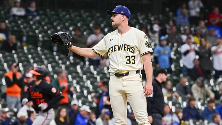 Milwaukee Brewers starting pitcher Tyler Alexander. Milwaukee Brewers starting pitcher Tyler Alexander.