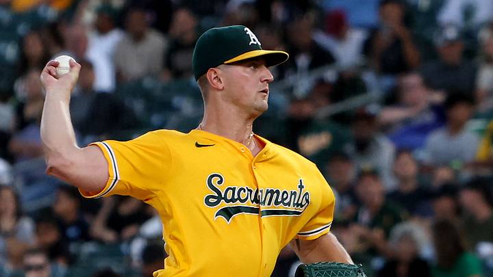 Sep 26, 2026; West Sacramento, California, USA; Athletics starting pitcher Jack Perkins (50) throws a pitch against the Houston Astros during the first inning at Sutter Health Park. Mandatory Credit: Dennis Lee-Imagn Images Sep 26, 2026; West Sacramento, California, USA; Athletics starting pitcher Jack Perkins (50) throws a pitch against the Houston Astros during the first inning at Sutter Health Park. Mandatory Credit: Dennis Lee-Imagn Images