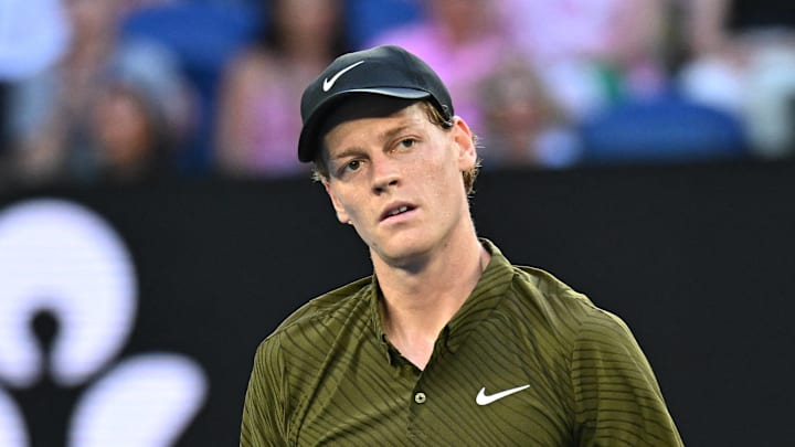 Jannik Sinner (ITA) during his first round match on January 19, 2026.