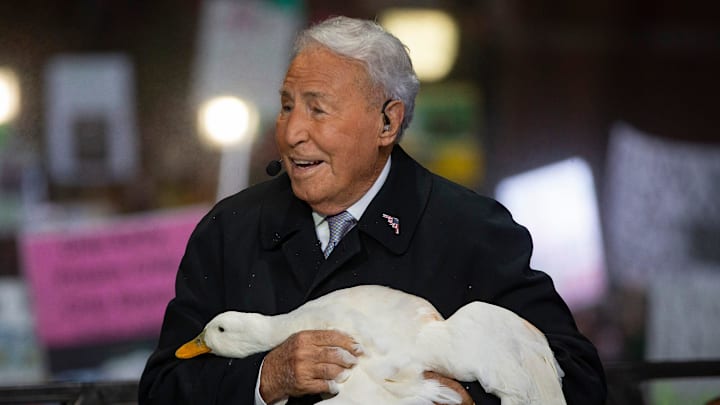 ESPN   s Lee Corso holds a duck at the University of Oregon as ESPN   s    College GameDay    comes to Eugene ahead of the Ducks    top-10 matchup against the UCLA Bruins Saturday, Oct. 22, 2022.

News College Gameday