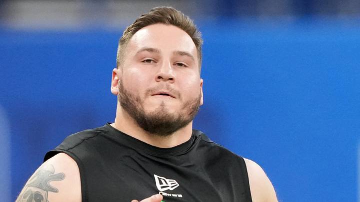 Iowa offensive lineman Beau Stephens during the NFL Scouting Combine at Lucas Oil Stadium. Iowa offensive lineman Beau Stephens during the NFL Scouting Combine at Lucas Oil Stadium.