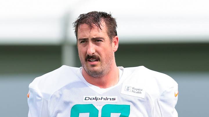 Miami Dolphins offensive tackle Charlie Heck Miami Dolphins offensive tackle Charlie Heck