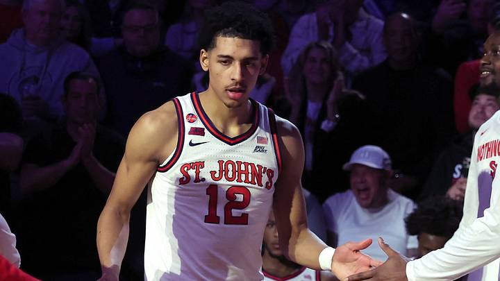 St. John's Red Storm guard RJ Luis Jr. (12) is introduced before a semifinal game against the Marquette Golden Eagles at Madison Square Garden. St. John's Red Storm guard RJ Luis Jr. (12) is introduced before a semifinal game against the Marquette Golden Eagles at Madison Square Garden.