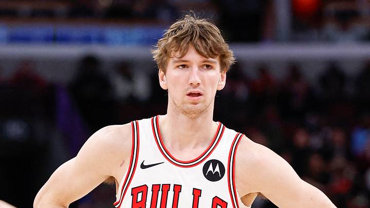 Mar 3, 2026; Chicago, Illinois, USA; Chicago Bulls forward Matas Buzelis (14) stands on the court in front of Oklahoma City Thunder center Chet Holmgren (7) during the second half at United Center. Mandatory Credit: Kamil Krzaczynski-Imagn Images Mar 3, 2026; Chicago, Illinois, USA; Chicago Bulls forward Matas Buzelis (14) stands on the court in front of Oklahoma City Thunder center Chet Holmgren (7) during the second half at United Center. Mandatory Credit: Kamil Krzaczynski-Imagn Images