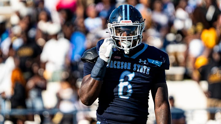 Jackson State defensive lineman Quincy Ivory (6) Jackson State defensive lineman Quincy Ivory (6)