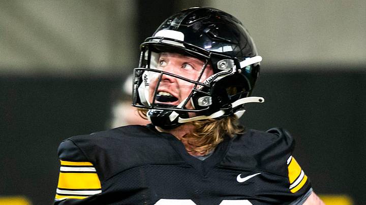 Iowa tight end Hayden Large