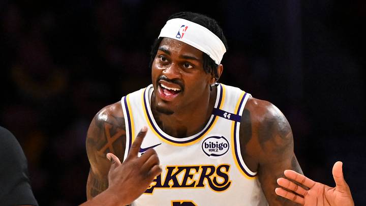 Mar 22, 2025; Los Angeles, California, USA; Los Angeles Lakers forward Jarred Vanderbilt (2) and Los Angeles Lakers forward LeBron James (23) react to a call from referee Courtney Kirkland (61) against the Chicago Bulls during the first half at Crypto.com Arena. Mandatory Credit: Jonathan Hui-Imagn Images Mar 22, 2025; Los Angeles, California, USA; Los Angeles Lakers forward Jarred Vanderbilt (2) and Los Angeles Lakers forward LeBron James (23) react to a call from referee Courtney Kirkland (61) against the Chicago Bulls during the first half at Crypto.com Arena. Mandatory Credit: Jonathan Hui-Imagn Images