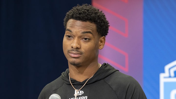 Feb 27, 2025; Indianapolis, IN, USA; Michigan defensive back Will Johnson (DB17) during the 2025 NFL Combine at Lucas Oil Stadium. Mandatory Credit: Tanner Pearson-Imagn Images Feb 27, 2025; Indianapolis, IN, USA; Michigan defensive back Will Johnson (DB17) during the 2025 NFL Combine at Lucas Oil Stadium. Mandatory Credit: Tanner Pearson-Imagn Images