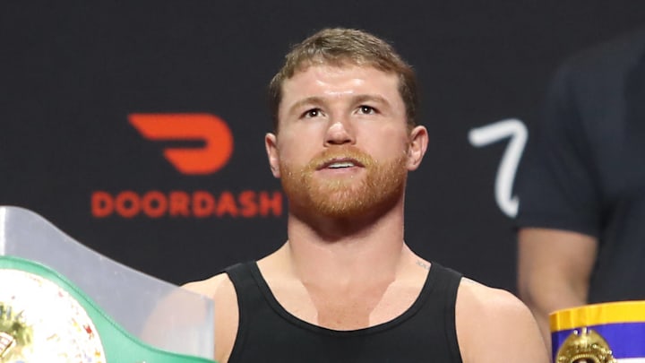 Canelo Alvarez during a press conference on September 10, 2025. Canelo Alvarez during a press conference on September 10, 2025.