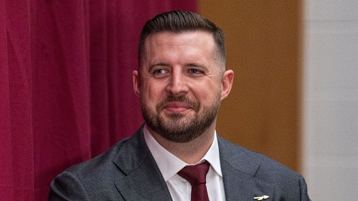Florida State’s new head basketball coach Luke Loucks introduces himself, shares his beliefs and coaching style during a press conference Monday, March 10, 2025. Florida State’s new head basketball coach Luke Loucks introduces himself, shares his beliefs and coaching style during a press conference Monday, March 10, 2025.