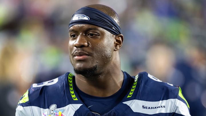 Feb 8, 2026; Santa Clara, CA, USA; Seattle Seahawks running back Kenneth Walker III (9) against the New England Patriots during Super Bowl LX at Levi's Stadium. Mandatory Credit: Mark J. Rebilas-Imagn Images Feb 8, 2026; Santa Clara, CA, USA; Seattle Seahawks running back Kenneth Walker III (9) against the New England Patriots during Super Bowl LX at Levi's Stadium. Mandatory Credit: Mark J. Rebilas-Imagn Images