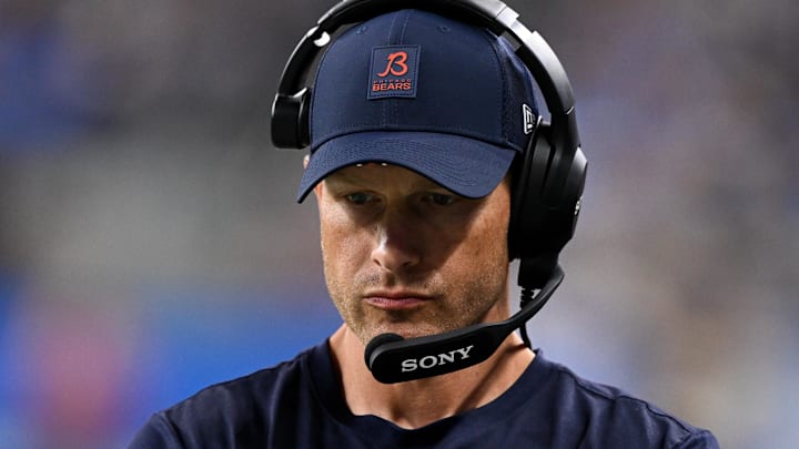 Chicago Bears head coach Ben Johnson looks on during the second half of the game against the Detroit Lions at Ford Field.