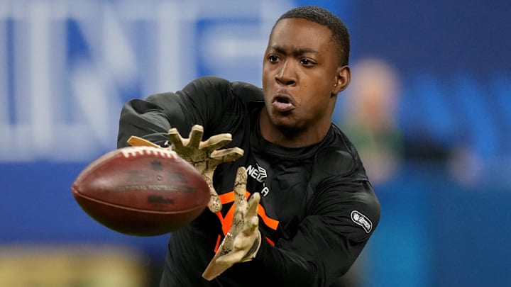 Mar 1, 2025; Indianapolis, IN, USA; Colorado wideout Lajohntay Wester (WO46) during the 2025 NFL Combine at Lucas Oil Stadium. Mandatory Credit: Kirby Lee-Imagn Images