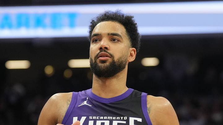 Apr 11, 2025; Sacramento, California, USA; Sacramento Kings forward Trey Lyles (41) during the second quarter against the Los Angeles Clippers at Golden 1 Center. Mandatory Credit: Darren Yamashita-Imagn Images