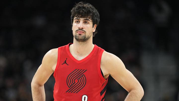 Apr 28, 2026; San Antonio, Texas, USA; Portland Trail Blazers forward Deni Avdija (8) during the second half of game five of the first round of the 2026 NBA Playoffs against the San Antonio Spurs at Frost Bank Center. Mandatory Credit: Scott Wachter-Imagn Images