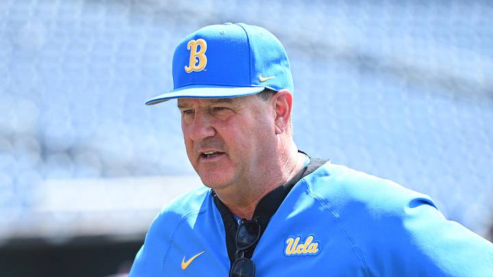 Jun 14, 2025; Omaha, Neb, USA; UCLA Bruins head coach John Savage on the field before the game against the Murray State Races at Charles Schwab Field. Mandatory Credit: Steven Branscombe-Imagn Images Jun 14, 2025; Omaha, Neb, USA; UCLA Bruins head coach John Savage on the field before the game against the Murray State Races at Charles Schwab Field. Mandatory Credit: Steven Branscombe-Imagn Images