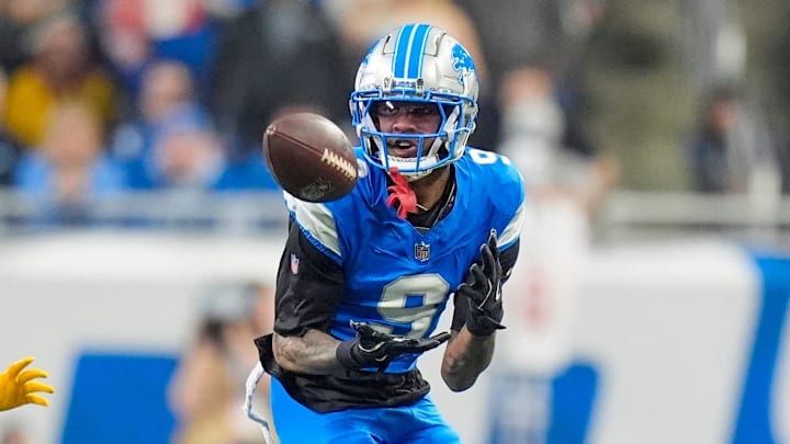 Detroit Lions wide receiver Jameson Williams (9). Detroit Lions wide receiver Jameson Williams (9).