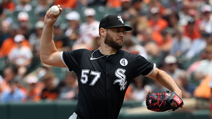 Chicago White Sox pitcher Adrian Houser (57) throws against the Baltimore Orioles at Oriole Park at Camden Yards.