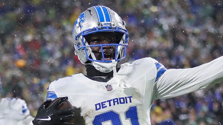 Detroit Lions safety Kerby Joseph (31) returns an interception for a touchdown near the end of the first half against the Green Bay Packers on Sunday, November 3, 2024, at Lambeau Field in Green Bay, Wis. The Lions won the game, 24-14.
Tork Mason/USA TODAY NETWORK-Wisconsin