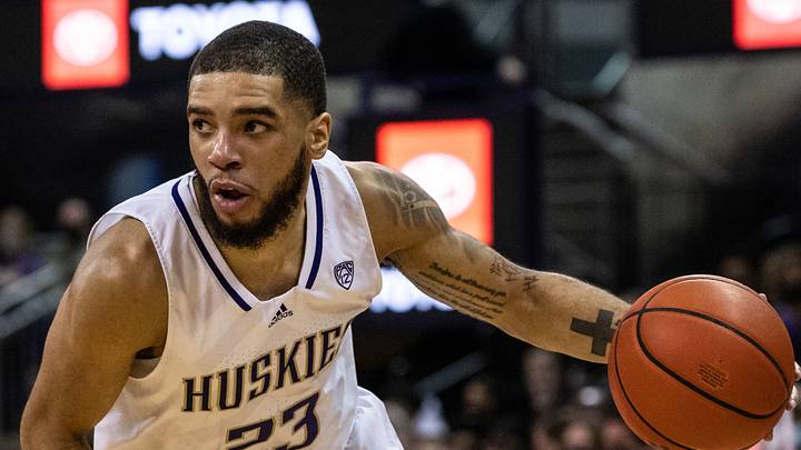Mar 5, 2022; Seattle, Washington, USA; Washington Huskies guard Terrell Brown Jr. (23) dribbles the ball against the Oregon State Beavers at Alaska Airlines Arena at Hec Edmundson Pavilion. Mandatory Credit: Stephen Brashear-USA TODAY Sports Mar 5, 2022; Seattle, Washington, USA; Washington Huskies guard Terrell Brown Jr. (23) dribbles the ball against the Oregon State Beavers at Alaska Airlines Arena at Hec Edmundson Pavilion. Mandatory Credit: Stephen Brashear-USA TODAY Sports