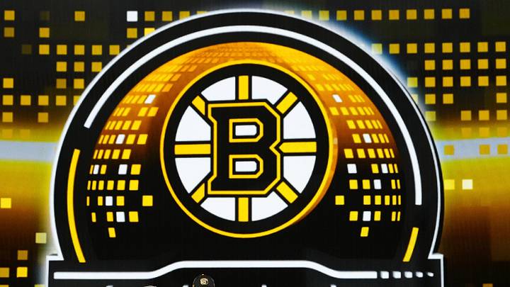 Jun 28, 2024; Las Vegas, Nevada, USA; Dean Letourneau is selected by the Boston Bruins with the 25th overall pick in the first round of the 2024 NHL Draft at The Sphere. Mandatory Credit: Stephen R. Sylvanie-Imagn Images