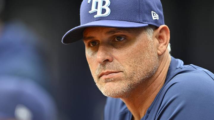 May 3, 2026; St. Petersburg, Florida, USA; Tampa Bay Rays manager Kevin Cash (16) looks on the field during the first inning against San Francisco Giants at Tropicana Field. May 3, 2026; St. Petersburg, Florida, USA; Tampa Bay Rays manager Kevin Cash (16) looks on the field during the first inning against San Francisco Giants at Tropicana Field.
